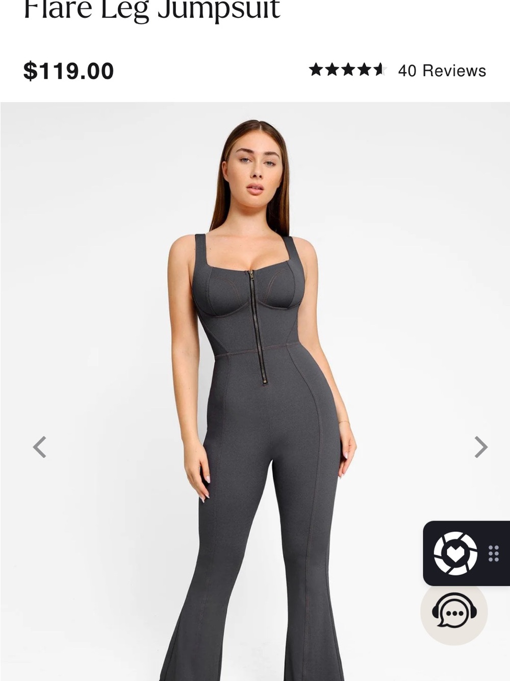 Popilush Charcoal Gray Flare-Leg Jumpsuit